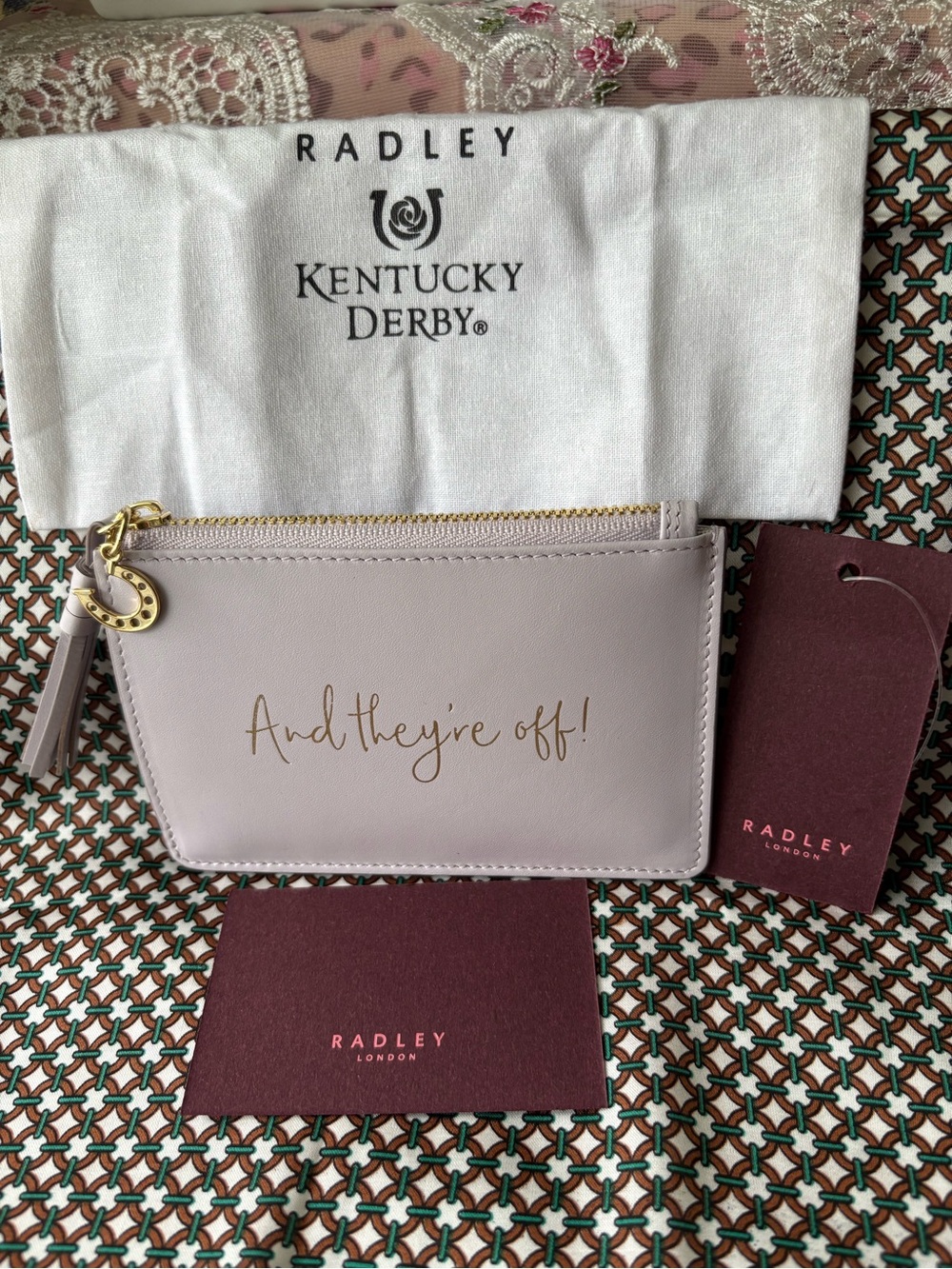 RADLEY LONDON Pale Lilac Leather Coin & Card Pouch KENTUCKY DERBY